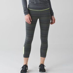 Lululemon Pace Rival Crop 22" Space Dye Green Size 4